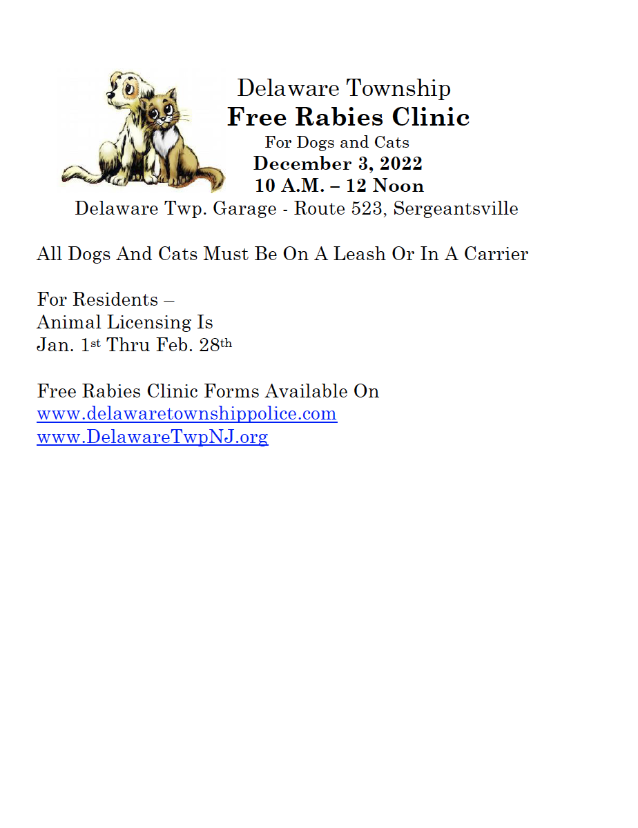 Rabies Clinic flyer